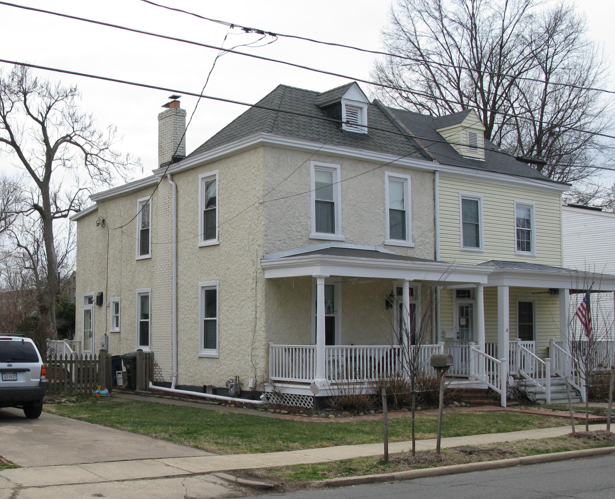 The beautiful Potomac Improvement row houses in the unit block of East Del Ray. The one on the